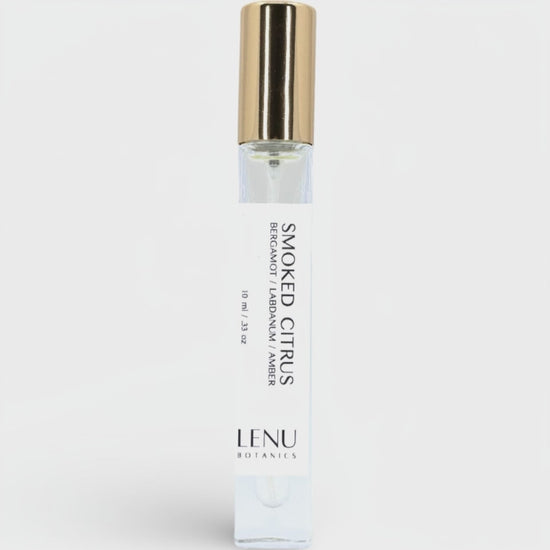 Rotating bottle of Smoked Citrus perfume
